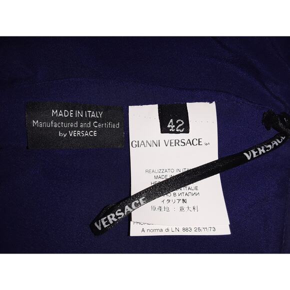 Versace Sz 42 IT Royal Blue Strapless Sequin Embellished Cocktail Dress - Picture 8 of 12